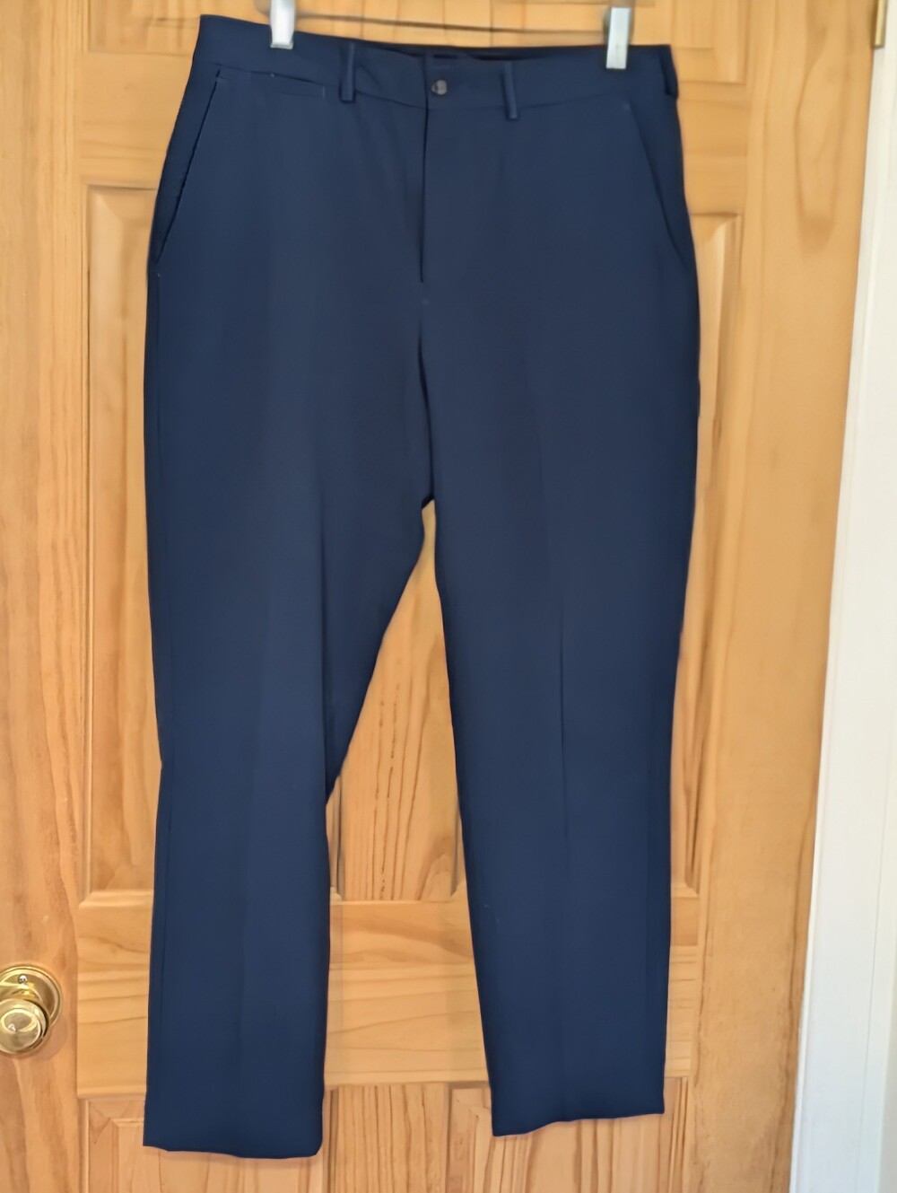 Robert Graham Mens Navy Dress Pants 30x30 Flat Front Stretch